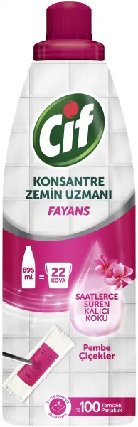 Cif Konsantre Zemin Uzmanı Fayans Pembe Çiçekler 895 ml Deterjan