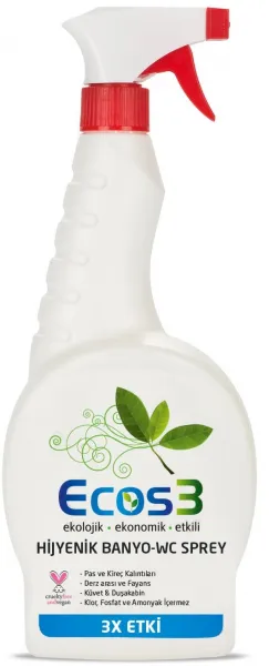 Ecos3 Ekolojik Vegan Banyo-WC Temizleyici Sprey 750 ml Deterjan