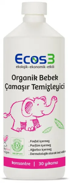 Ecos3 Organik Bebek Çamaşır Temizleyici 30 Yıkama Deterjan