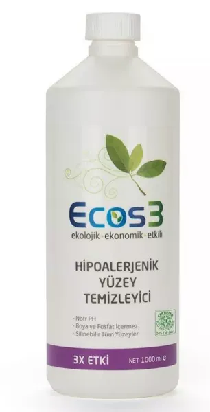 Ecos3 Organik Hipoalerjenik Yüzey Temizleyici 1 lt Deterjan