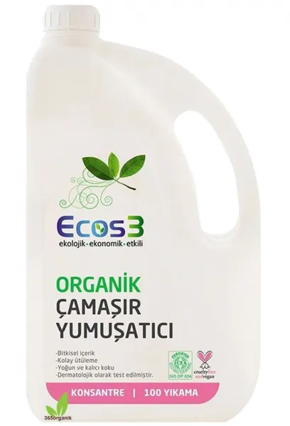 Ecos3 Organik Vegan Çamaşır Yumuşatıcı 100 Yıkama Deterjan