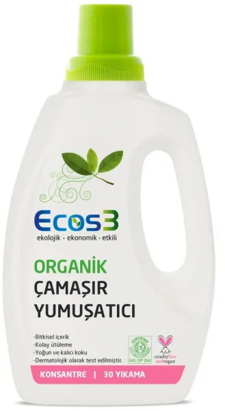 Ecos3 Organik Vegan Çamaşır Yumuşatıcı 30 Yıkama Deterjan