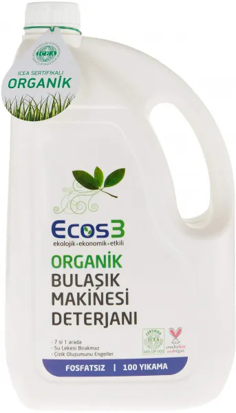 Ecos3 Organik Vegan Sıvı Bulaşık Makinesi Deterjanı 100 Yıkama Deterjan