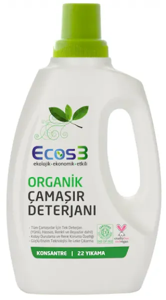 Ecos3 Organik Vegan Sıvı Çamaşır Deterjanı 22 Yıkama Deterjan