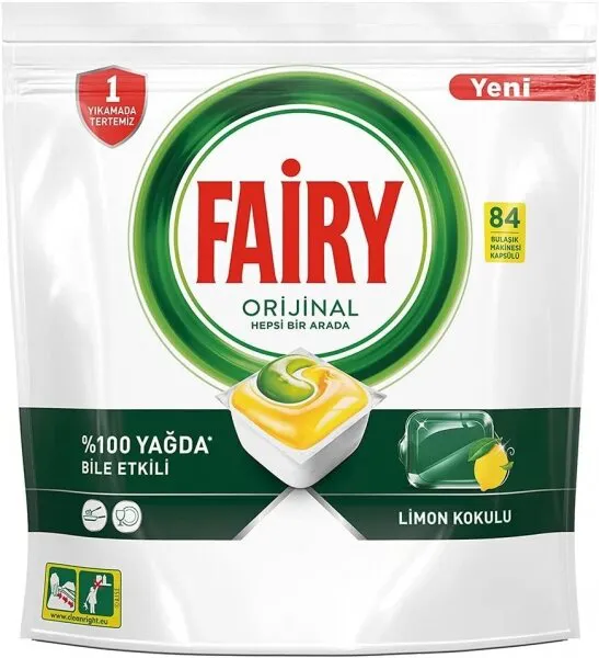 Fairy Orijinal Hepsi Bir Arada Tablet Bulaşık Makinesi Deterjanı 84 Adet Deterjan