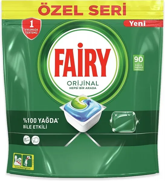 Fairy Orijinal Hepsi Bir Arada Tablet Bulaşık Makinesi Deterjanı 90 Adet Deterjan