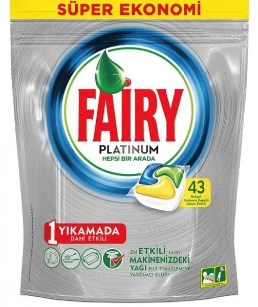 Fairy Platinum Hepsi Bir Arada Tablet Bulaşık Deterjanı 43 Adet Deterjan