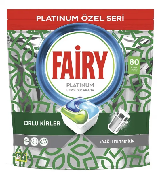 Fairy Platinum Hepsi Bir Arada Tablet Bulaşık Deterjanı 80 Adet Deterjan