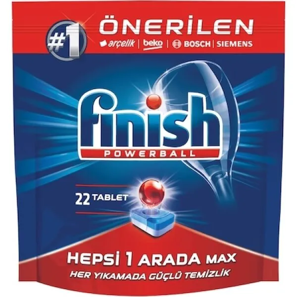 Finish Hepsi 1 Arada Max Tablet Bulaşık Makinesi Deterjanı 22 Adet Deterjan