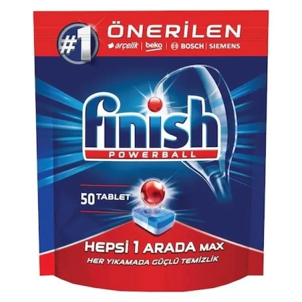 Finish Hepsi 1 Arada Max Tablet Bulaşık Makinesi Deterjanı 50 Adet Deterjan