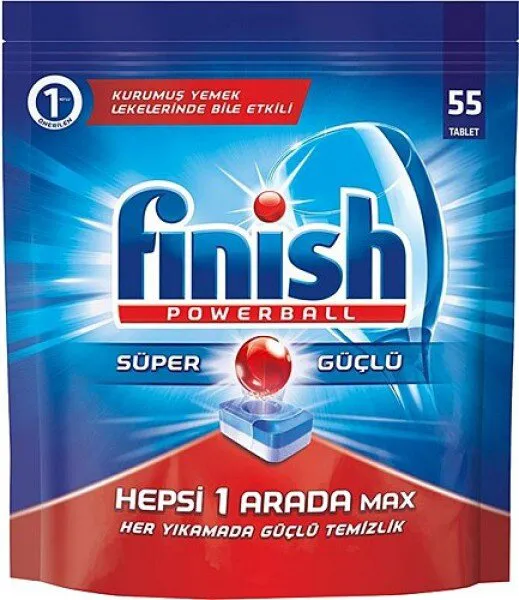 Finish Hepsi 1 Arada Max Tablet Bulaşık Makinesi Deterjanı 55 Adet Deterjan