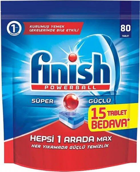 Finish Hepsi 1 Arada Max Tablet Bulaşık Makinesi Deterjanı 80 Adet Deterjan