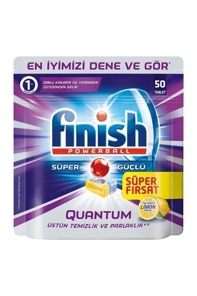 Finish Quantum Limon Tablet Bulaşık Makinesi Deterjanı 50 Adet Deterjan