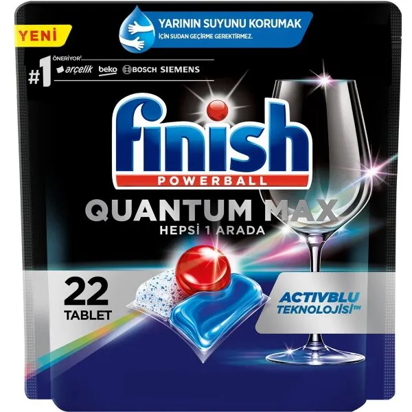 Finish Quantum Max Tablet Bulaşık Makinesi Deterjanı 22 Adet Deterjan