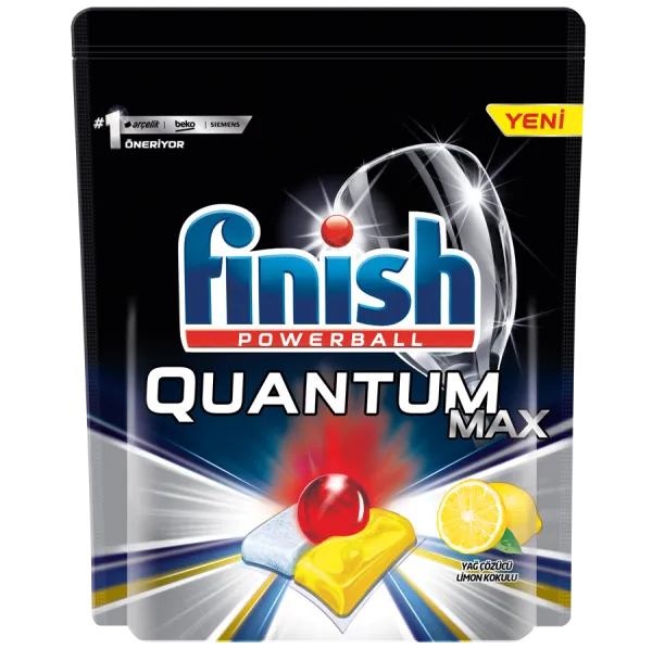 Finish Quantum Max Yağ Çözücü Limon Kokulu Tablet Bulaşık Makinesi Deterjanı 48 Adet Deterjan