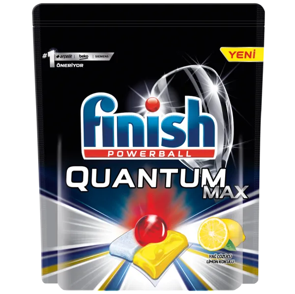 Finish Quantum Max Yağ Çözücü Limon Kokulu Tablet Bulaşık Makinesi Deterjanı 58 Adet Deterjan