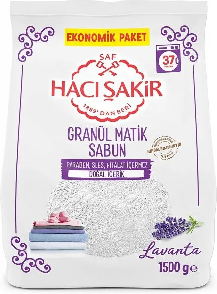 Hacı Şakir Granül Matik Lavanta Toz Çamaşır Deterjanı 1.5 kg Deterjan