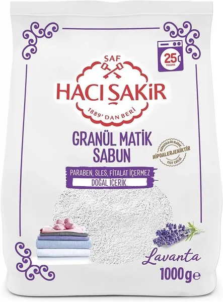 Hacı Şakir Granül Matik Lavanta Toz Çamaşır Deterjanı 1 kg Deterjan
