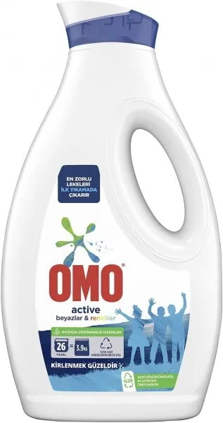 Omo Active Beyazlar ve Renkliler Sıvı Çamaşır Deterjanı 26 Yıkama Deterjan