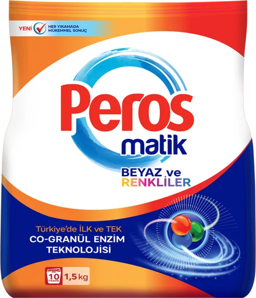 Peros Matik Beyaz ve Renkler Toz Çamaşır Deterjanı 1.5 kg Deterjan