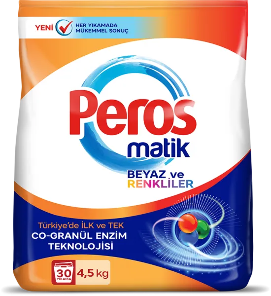 Peros Matik Beyaz ve Renkler Toz Çamaşır Deterjanı 4.5 kg Deterjan