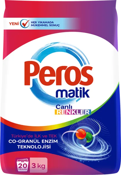 Peros Matik Canlı Renkler Toz Çamaşır Deterjanı 3 kg Deterjan