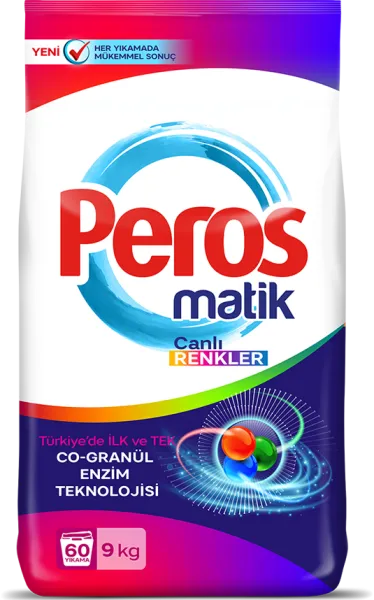 Peros Matik Canlı Renkler Toz Çamaşır Deterjanı 9 kg Deterjan