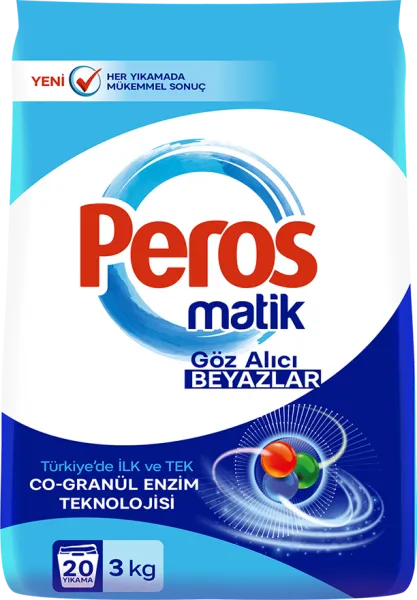 Peros Matik Göz Alıcı Beyazlar Toz Çamaşır Deterjanı 3 kg Deterjan