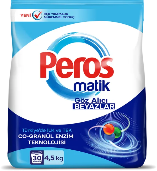 Peros Matik Göz Alıcı Beyazlar Toz Çamaşır Deterjanı 4.5 kg Deterjan