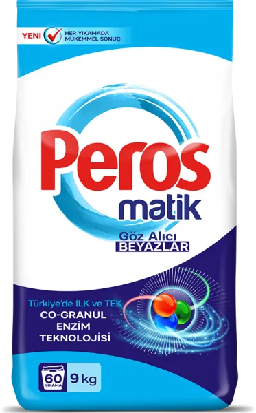 Peros Matik Göz Alıcı Beyazlar Toz Çamaşır Deterjanı 9 kg Deterjan