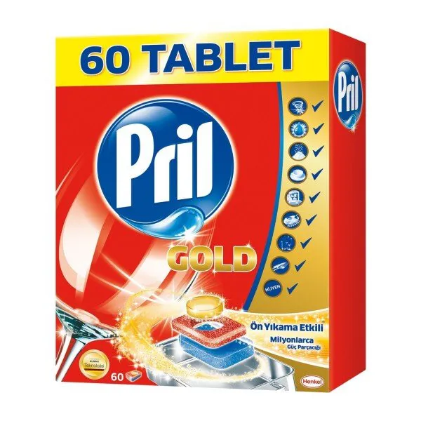 Pril Gold Tablet Bulaşık Makinesi Deterjanı 60 Adet Deterjan