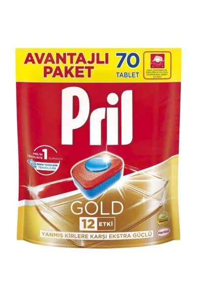 Pril Gold Tablet Bulaşık Makinesi Deterjanı 70 Adet Deterjan