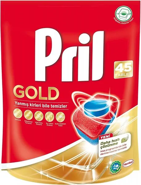 Pril Gold Tablet Bulaşık Makinesi Deterjanı 45 Adet Deterjan