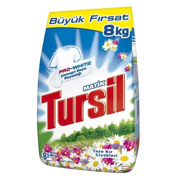 Tursil Matik Taze Kır Çiçekleri Toz Çamaşır Deterjanı 8 kg Deterjan