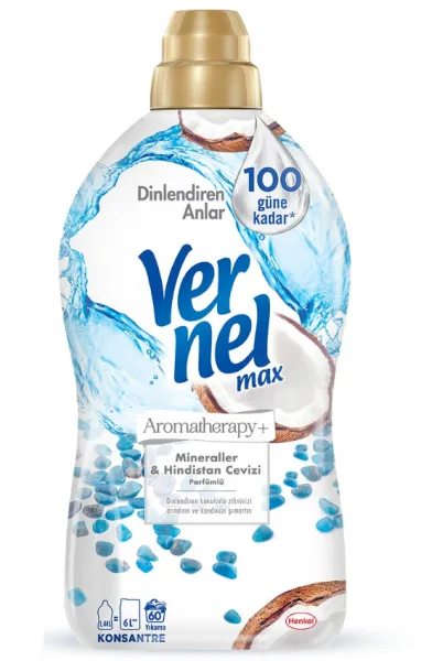 Vernel Max Aromatherapy Hindistan Cevizi Yumuşatıcı 60 Yıkama Deterjan