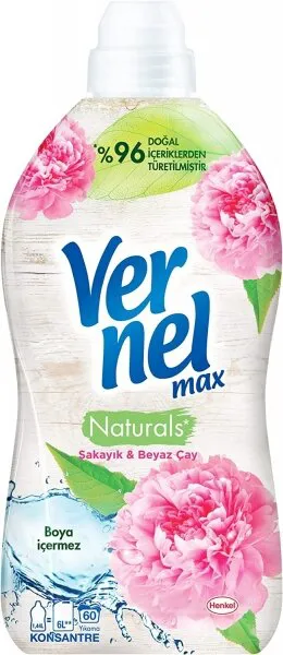 Vernel Max Naturals Şakayık ve Beyaz Çay Yumuşatıcı 60 Yıkama Deterjan