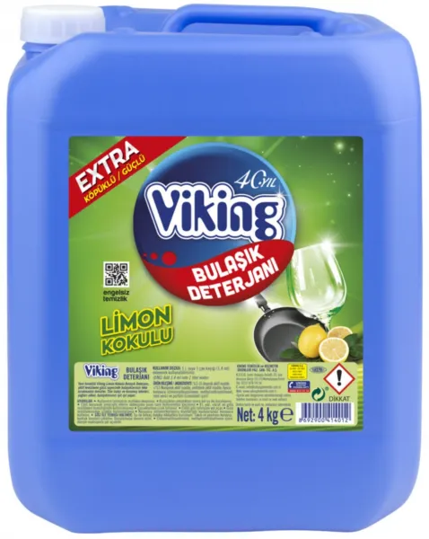 Viking Extra Sıvı Limon Kokulu Bulaşık Deterjanı 4 kg Deterjan