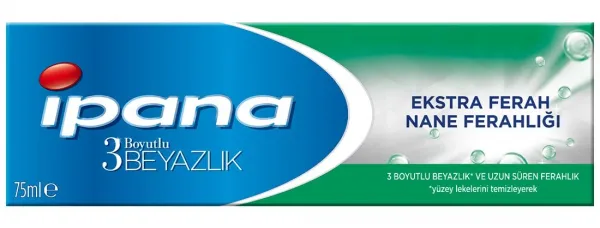 İpana 3 Boyutlu Beyazlık Ekstra Ferah Nane 75 ml Diş Macunu