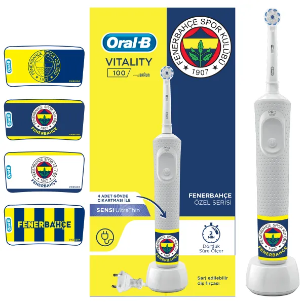 Oral-B Vitality D100 Fenerbahçe Serisi Şarjlı Diş Fırçası Elektrikli Diş Fırçası
