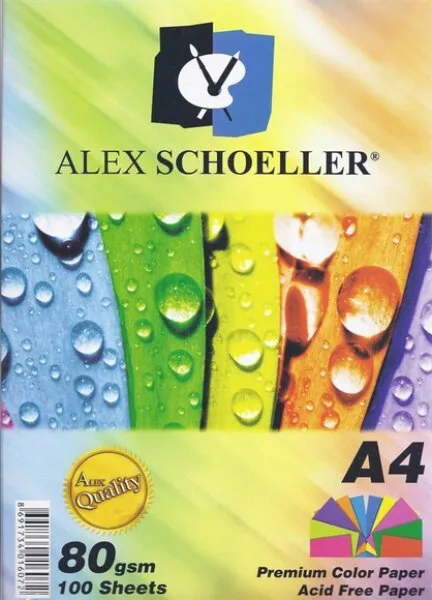 Alex Schoeller A4 80g 10 Renk 100 Yaprak (ALX-779) Fotokopi Kağıdı