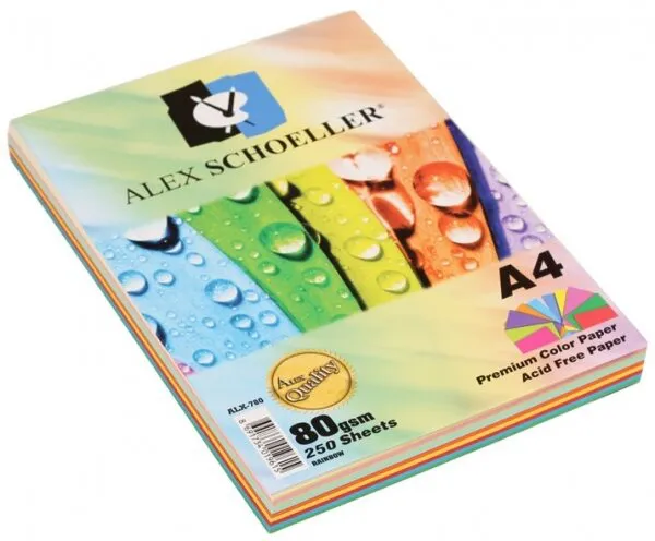 Alex Schoeller A4 80g 10 Renk 250 Yaprak (ALX-780) Fotokopi Kağıdı