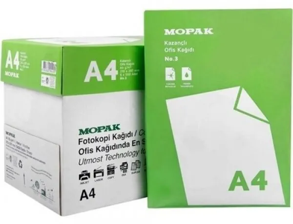 Mopak Kazançlı A4 80g 2500 Yaprak Fotokopi Kağıdı