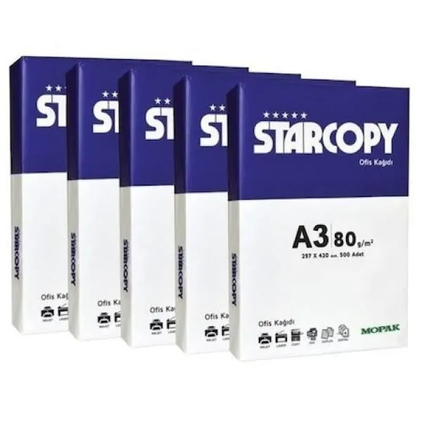 Mopak Starcopy A3 80g 2500 Yaprak Fotokopi Kağıdı