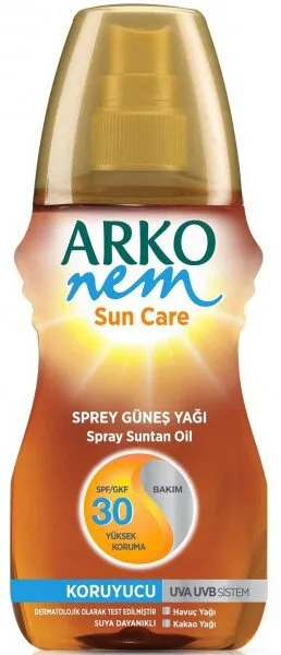 Arko Nem Güneş Bakım Yağı 30 Faktör 150 ml Güneş Ürünleri