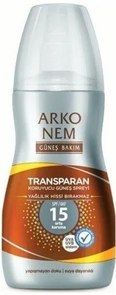 Arko Nem Transparan 15 Faktör Sprey 150 ml Güneş Ürünleri