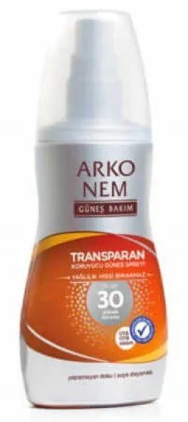 Arko Nem Transparan 30 Faktör Sprey 150 ml Güneş Ürünleri