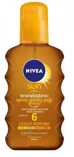 Nivea Sun Bronzlaştırıcı 6 Faktör Sprey 200 ml Güneş Ürünleri