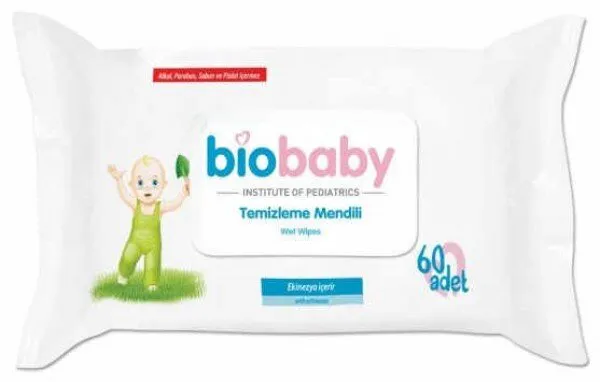 Biobaby Temizleme Mendilli 60 Yaprak Islak Mendil