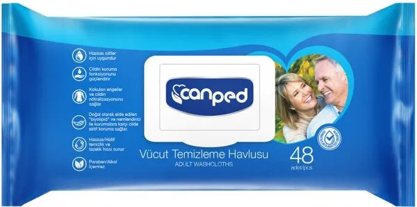 Canped Vücut Temizleme Havlusu Islak Mendil