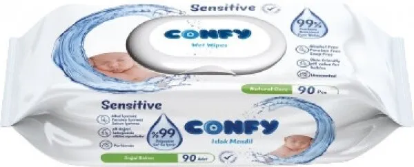 Confy Premium Sensitive Islak Mendil 90 Yaprak Islak Mendil
